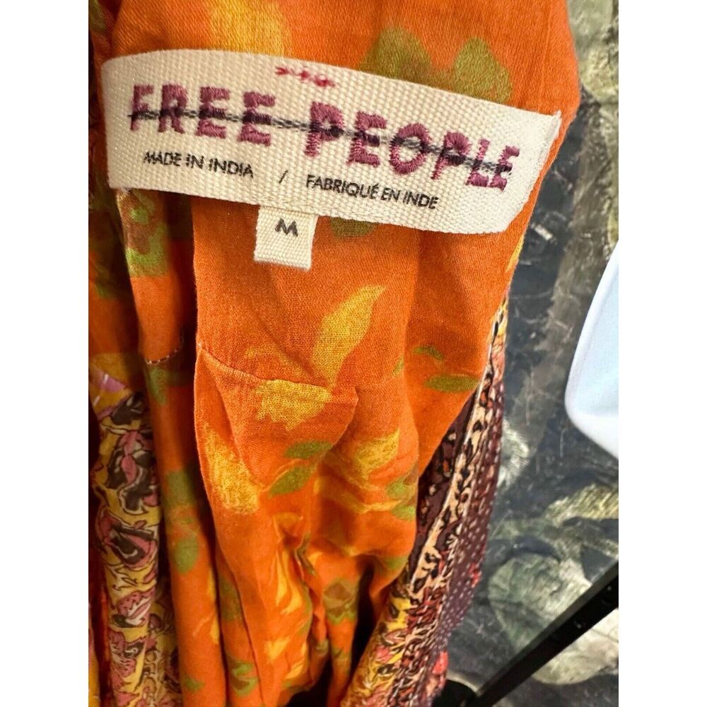 Free People Multicolor Patchwork Trench Coat - Red & Gold Accents - Picture 8 of 8
